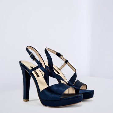 sandali blu raso