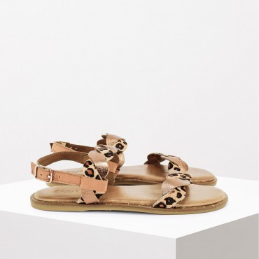 Sandalo leopard Col. Bronzo Cuoio