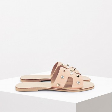 Sandali bassi in Pelle Col. Cipria CINZIA SOFT - RICCI SHOP