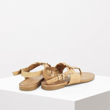 Sandalo Infradito in Pelle Col. Beige