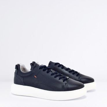 Sneaker in Pelle Col. Blu