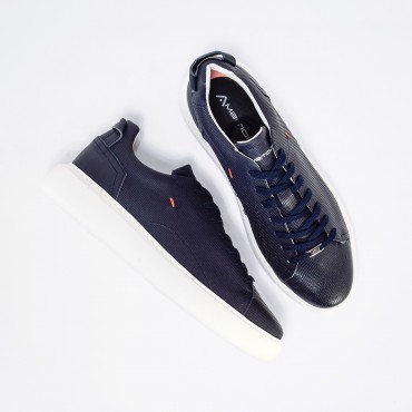 Sneaker in Pelle Col. Blu