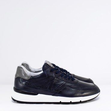 Sneaker in pelle Col. Blu