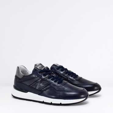 Sneaker in pelle Col. Blu