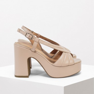 Sandalo in pelle Col. Beige