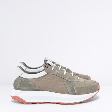 Sneaker Vibram pelle e camoscio Col. Beige