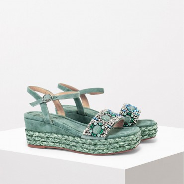 Scarpe zeppa verde discount