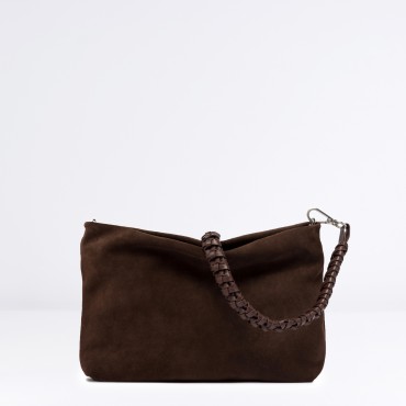 Pochette Brenda in camoscio Col. Marrone