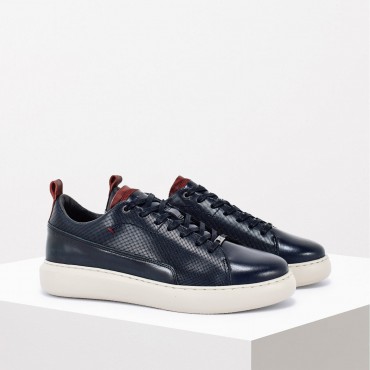 Sneaker in Pelle Col. Blu