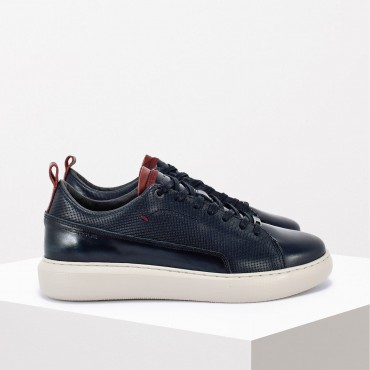 Sneaker in Pelle Col. Blu