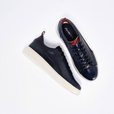 Sneaker in Pelle Col. Blu