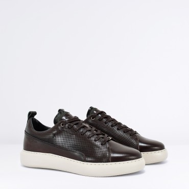 Sneaker in Pelle Col. Marrone