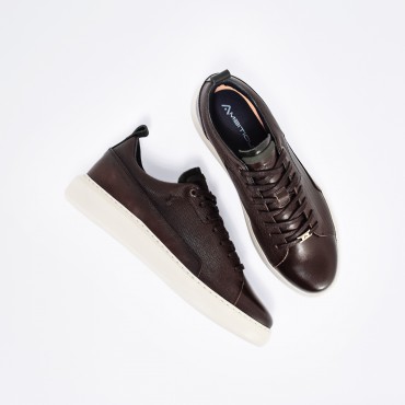 Sneaker in Pelle Col. Marrone