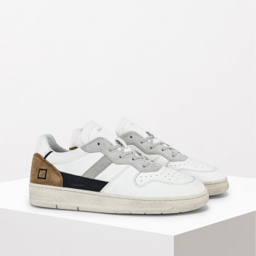 Sneaker Court 2.0 Vintage Col. Bianco Cuoio