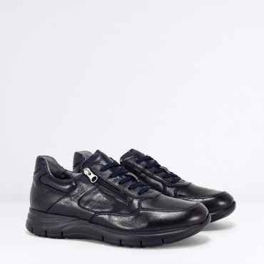 Sneaker in Pelle Col. Blu