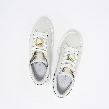 Sneaker in pelle Col. Bianco