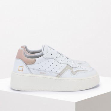 Sneaker Step in pelle Col. Bianco Rosa