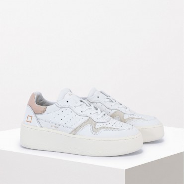 Sneaker Step in pelle Col. Bianco Rosa
