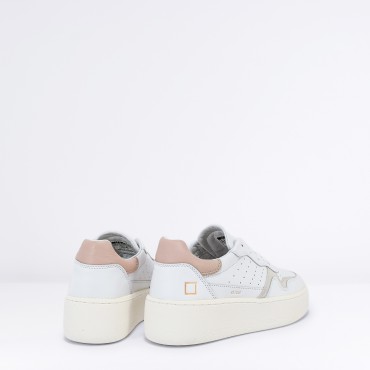 Sneaker Step in pelle Col. Bianco Rosa