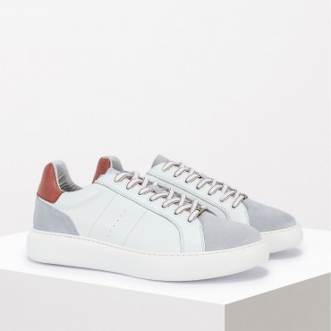 Sneaker in Pelle Col. Bianco Cuoio