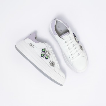 Sneaker in Pelle Col. Bianco