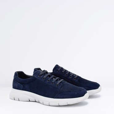 Sneaker in Nabuk Col. Blu