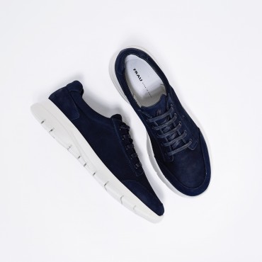 Sneaker in Nabuk Col. Blu