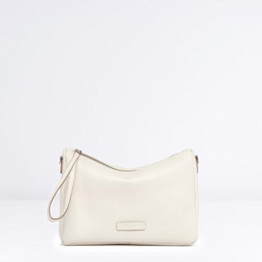 Borsa Nora Pouch in Pelle Col. Panna