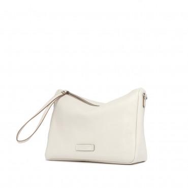 Borsa Nora Pouch in Pelle Col. Panna