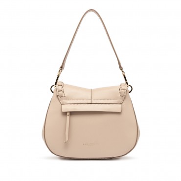 Borsa Helena Round in pelle Col. Crema