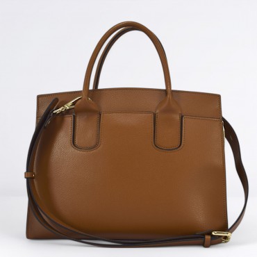 Bella tote bag in pelle Col. Cuoio
