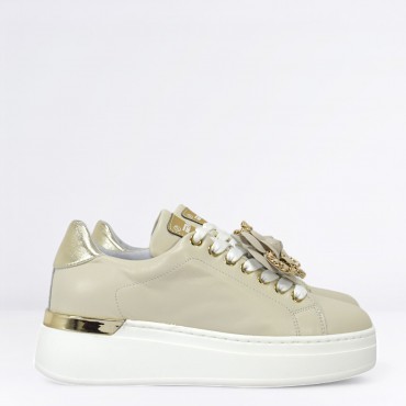 Sneaker in pelle Col. Avorio