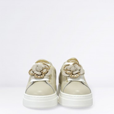 Sneaker in pelle Col. Avorio