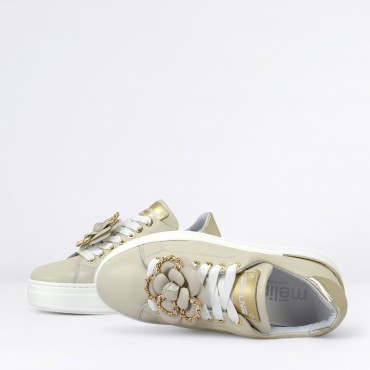 Sneaker in pelle Col. Avorio