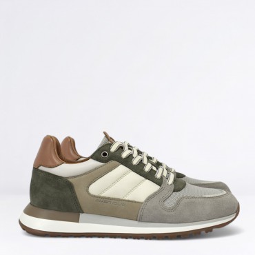 Sneaker Grizz in Pelle Col. Verde multi