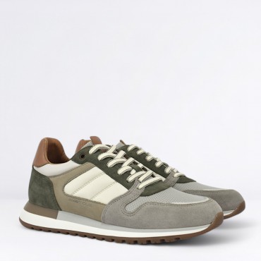Sneaker Grizz in Pelle Col. Verde multi