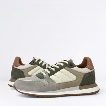 Sneaker Grizz in Pelle Col. Verde multi