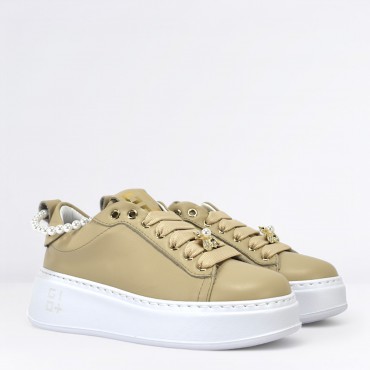 Sneaker in Pelle Col. Beige