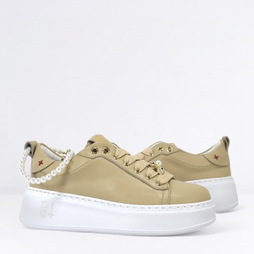 Sneaker in Pelle Col. Beige