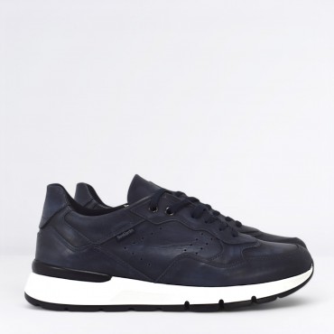 Sneaker in Pelle Col. Blu