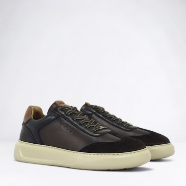 Sneaker in Pelle Col. Marrone