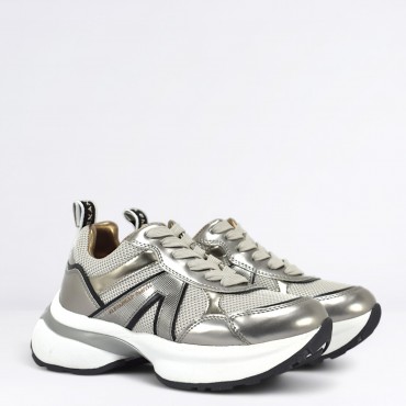 Sneaker Victoria in Pelle Col. Argento