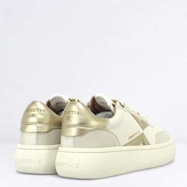 Sneaker in Pelle Col. Ghiaccio Oro