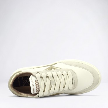 Sneaker in Pelle Col. Ghiaccio Oro