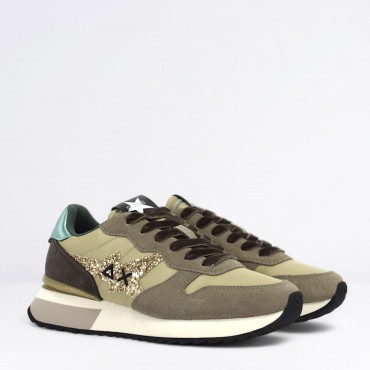 Sneaker Stargirl glitter logo Col. Beige