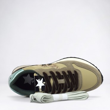 Sneaker Stargirl glitter logo Col. Beige