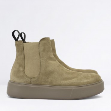 Tronchetto Chelsea in camoscio Col. Beige