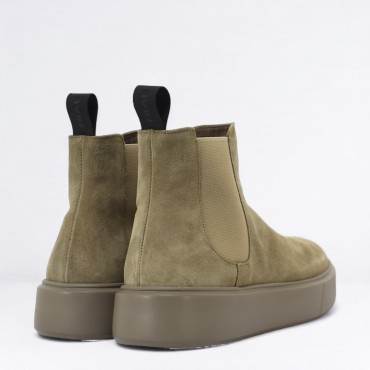 Tronchetto Chelsea in camoscio Col. Beige