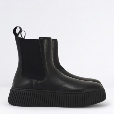 Tronchetto Chelsea in pelle Col. Nero