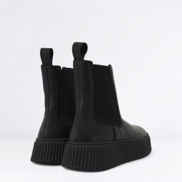 Tronchetto Chelsea in pelle Col. Nero